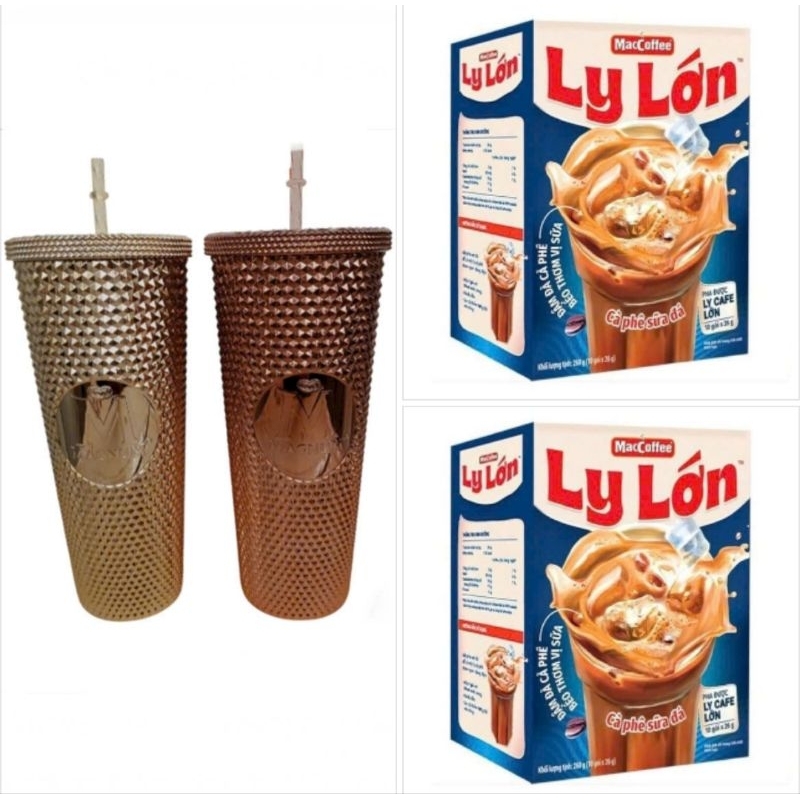Combo 2 hộp cafe phố và ly giữ nhiệt siêu to 710ml - cafe phố kèm ly giữ nhiệt