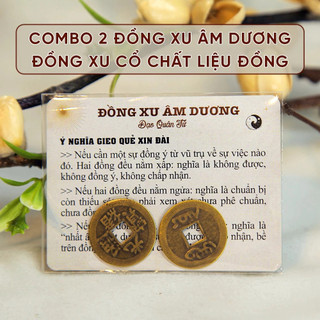 Combo 2 Đồng Tiền Xu Âm Dương xin đài, gieo quẻ, thu hút tài lộc