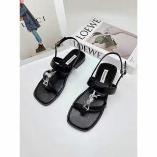 Sandal quai hậu đế bệt kẹp xỏ ngón  Y.s. n chữ gắn đá siêu hót da mềm