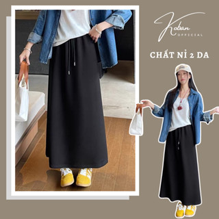 [KA17 SẢN PHẨM MẶC HÈ] Chân váy suông dáng dài KOBAN váy nỉ 2 da đơn giản tôn dáng đi học đi làm đi chơi màu đen