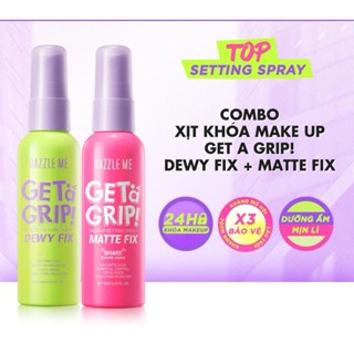  Xịt Khóa makeup Nền DAZZLE ME Setting Spray Dewy Fix Cố Định Trang Điểm Lâu Trôi Cấp Ẩm 60ml 