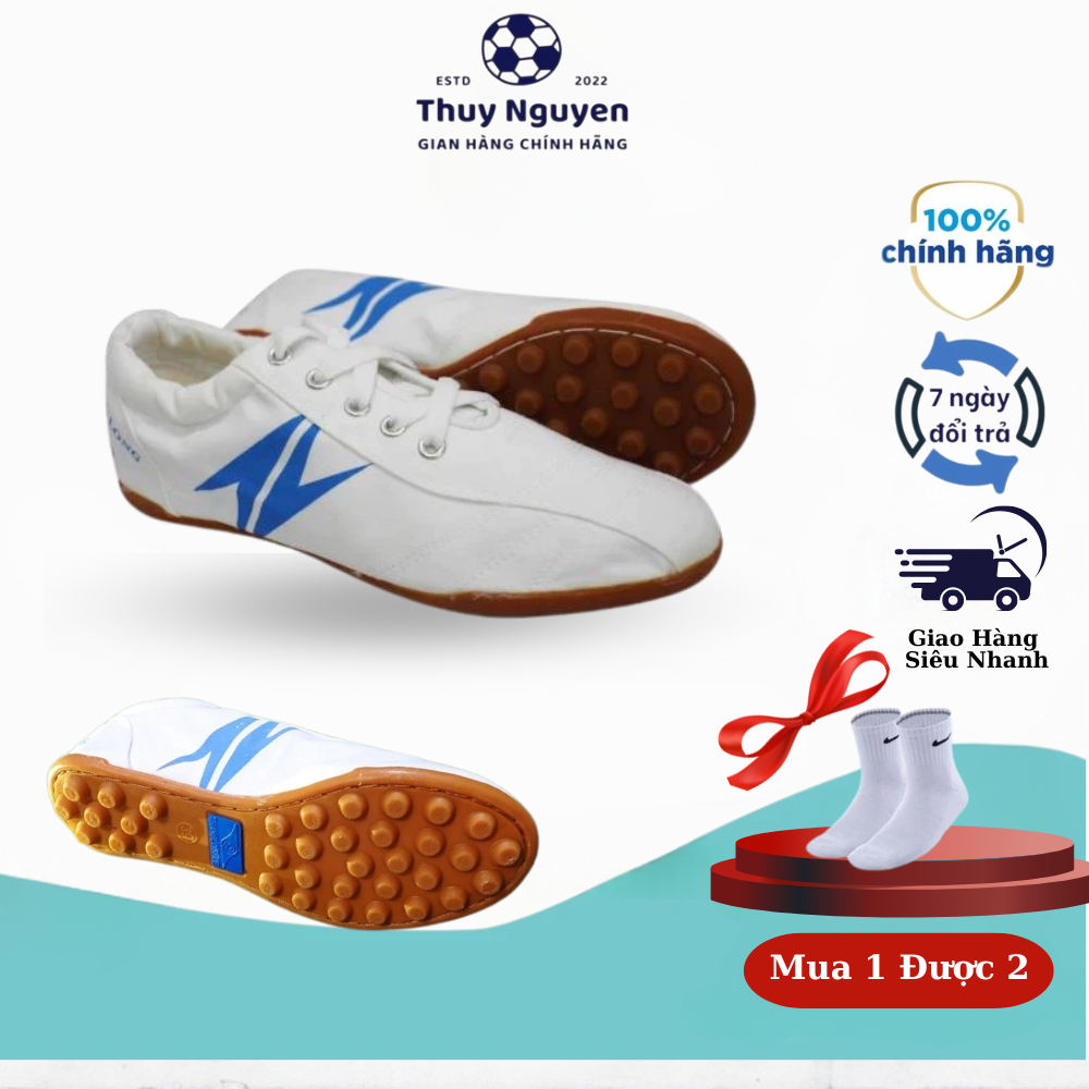 Giày Bata Đế Đinh Đá Bóng Vải Thắng Lợi, Giày Bata Đá Bóng Chất Vải Thượng Đình Đá Sân Nhân Tạo (Tặng Tất Đá Bóng)