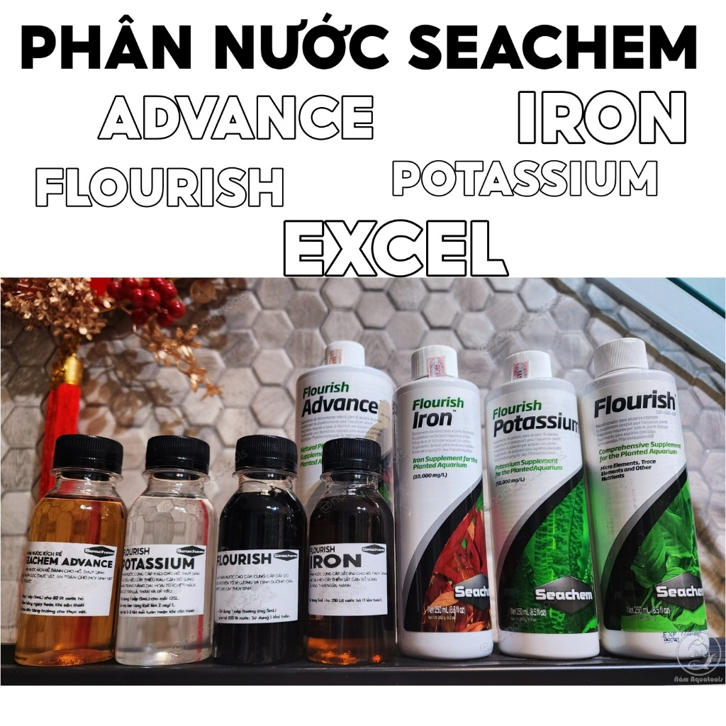Phân nước Seachem (chai nhỏ) – Flourish, Advance, Iron, Potassium, Excel cho cây thuỷ sinh