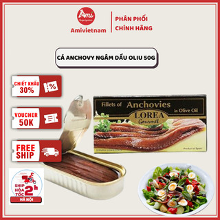 Cá Cơm Biển Khô Anchovy Phi Lê Sốt Dầu Oliu Nguyên Chất 100% Lorea Gourmet 50g