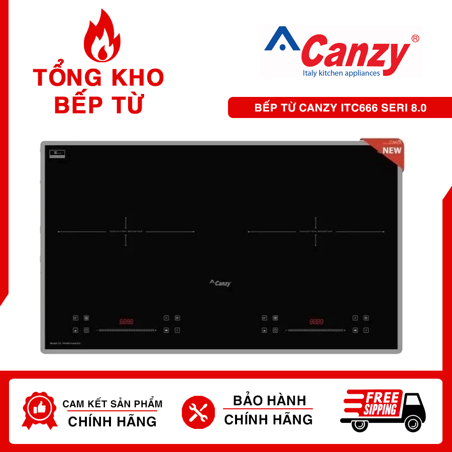 Bếp từ Canzy CZ ITC666 seri 8.0 công nghệ Inverter tiết kiệm 35% thông minh vượt trội, giá rẻ nhất, bảo hành 3 năm