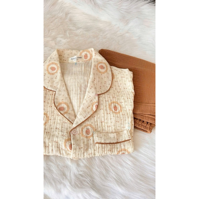 [Feliz.Clothes] Pyjama xô muslin trái khóm dễ thương