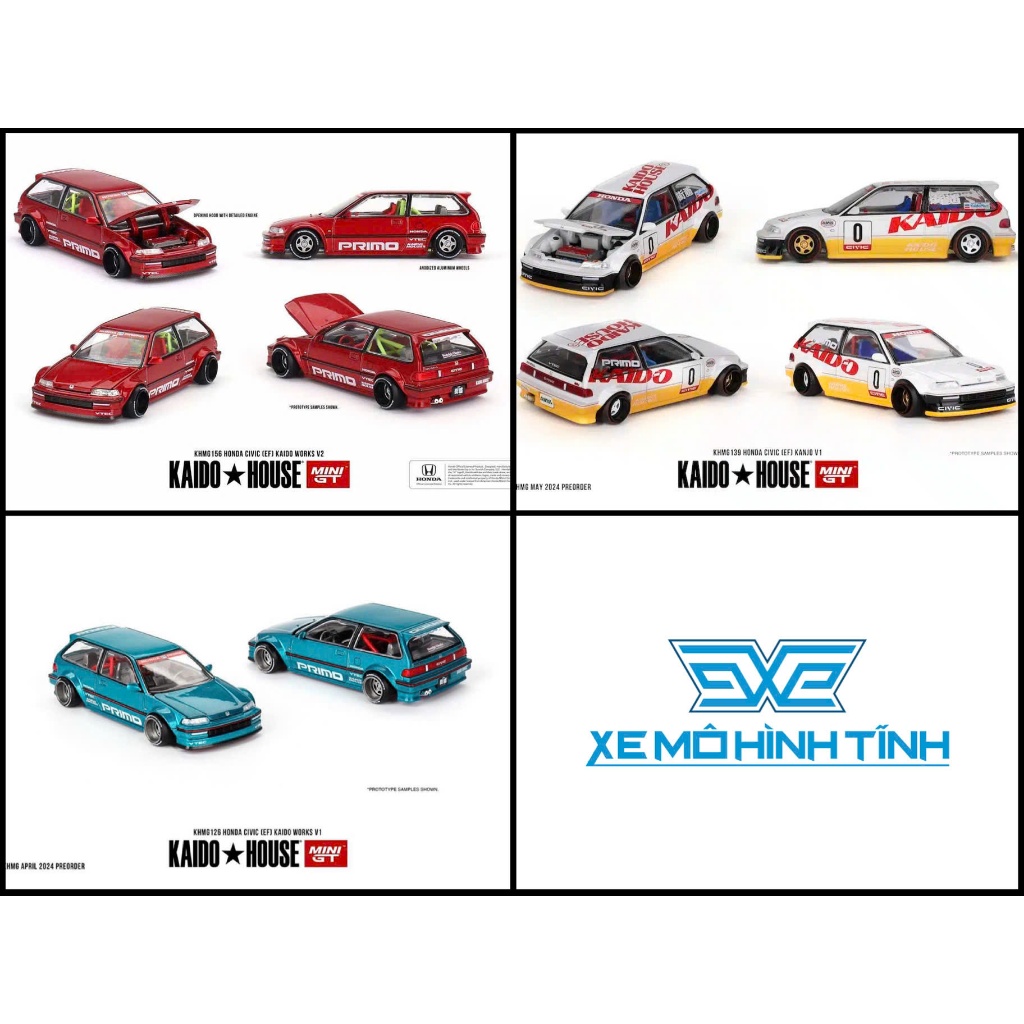 Xe Mô Hình Honda Civic (EF) V1 tỷ lệ 1:64 Kaido House , MiniGT Các Loại