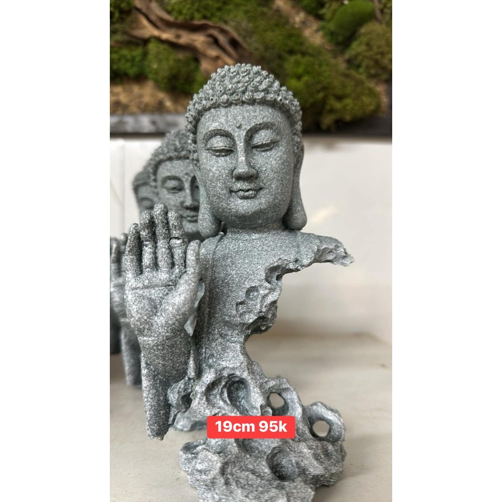 Diện phật giơ tay cao 19cm bột đá cao cấp.