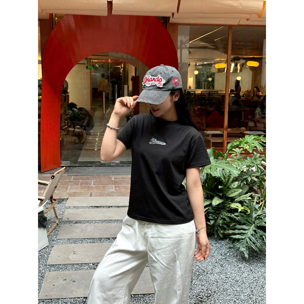 Áo Thun Baby Tee Thêu Họa Tiết Local Brand NEVASOME Basic Cotton 230 gsm Nữ Top Cổ Tròn Women | BigBuy360 - bigbuy360.vn