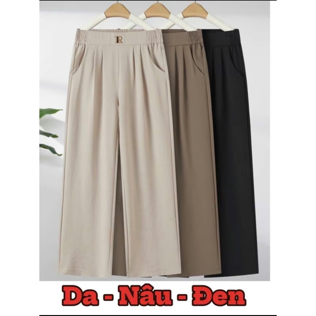 Quần trung niên Nữ Dài Suông Cao Cấp Ống Rộng Chất Poly  2 Da Cho Các Mẹ Các Bà Các Chị Q2 Mặc 4 mùa
