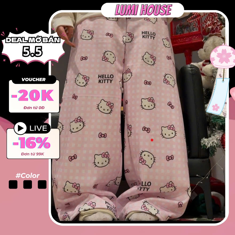 [LUMI HOUSE] Quần Dài Ống Rộng Nhiều Họa Tiết Dễ Thương Cute Pho Mai Que Unisex Q1 (Chất Vải Thay Đổi Theo Mùa)