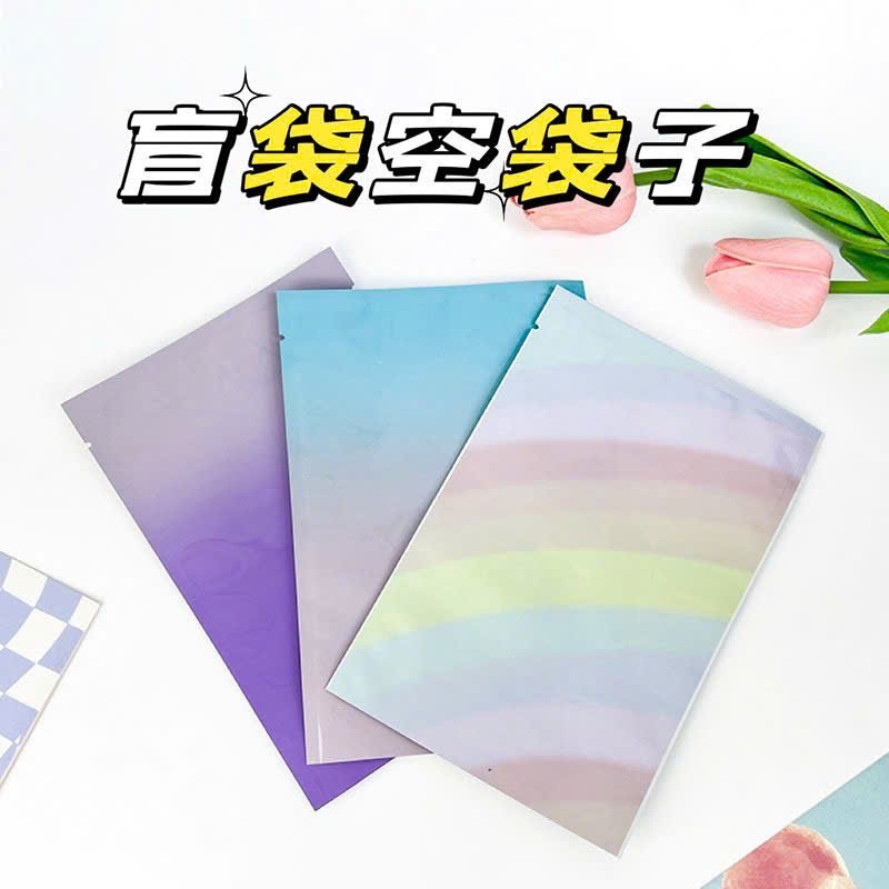 Set 50 túi Vỏ Túi Mù Cầu Vồng Loại Bóng Đẹp, Charm Nước, Túi Mù Quần Áo, Túi Mù Phụ Kiện HINDIY, hàn