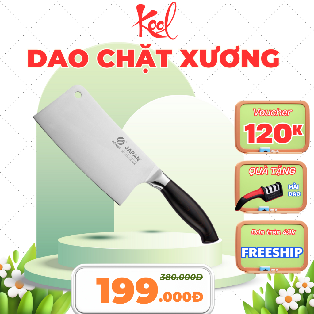 Dao chặt xương Nhật Bản ASAKH, dao chặt gà siêu cứng - KOOL RB01915