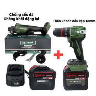 Combo Máy Cắt THPRO TH-8100+Máy Khoan 3 Chức Năng THPRO 13mm +2 pin 20cel+sạc,Động Cơ Không Chổi Than Chân Pin Phổ Thông 