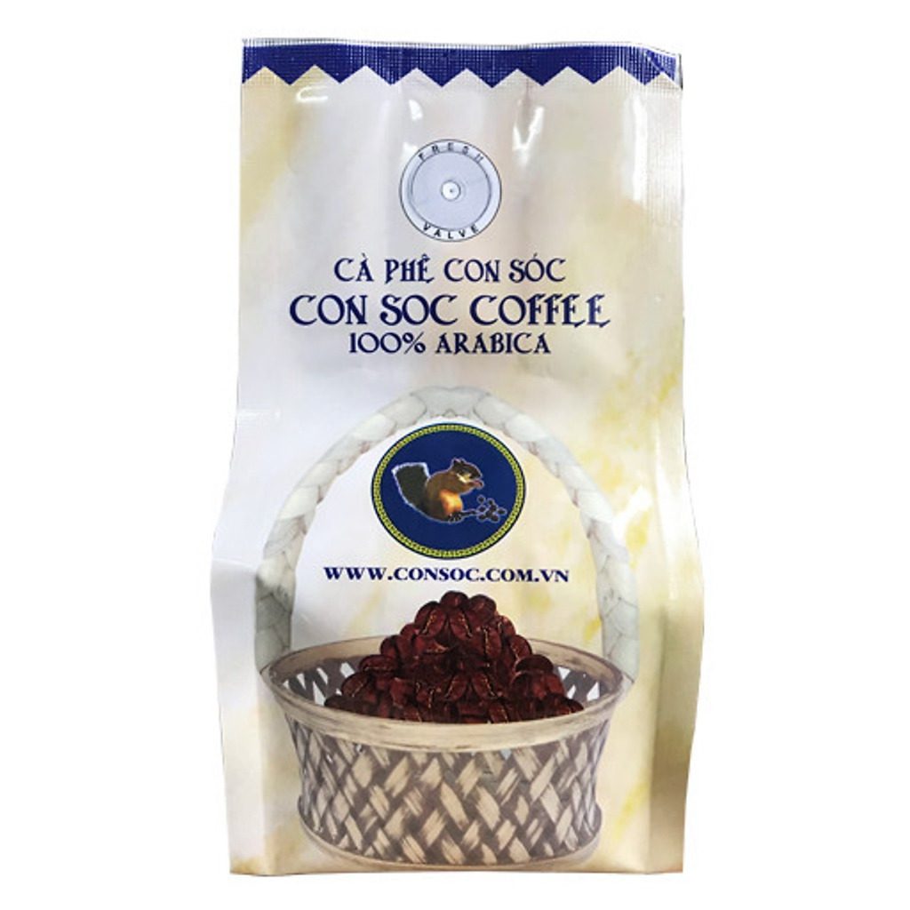 Cà Phê Con Sóc Nguyên Hạt Espresso,Arabica,Robusta Gói 200g