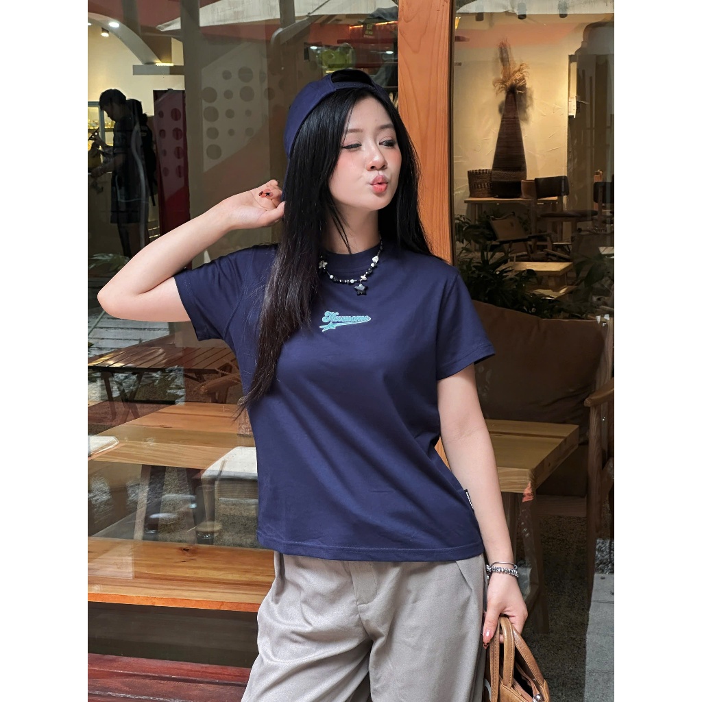 Áo Thun Baby Tee Thêu Họa Tiết Local Brand NEVASOME Basic Cotton 230 gsm Nữ Top Cổ Tròn Women | BigBuy360 - bigbuy360.vn
