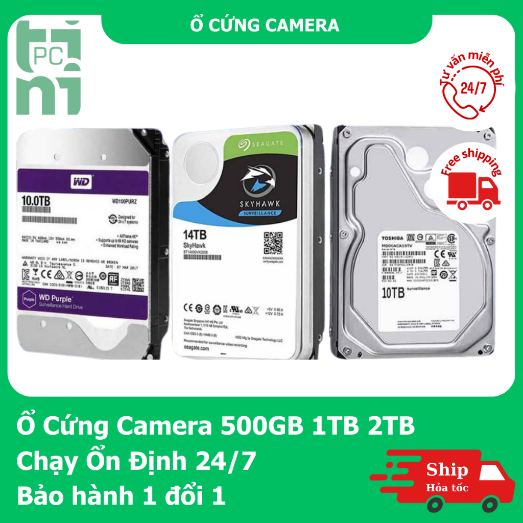 [Bảo Hành 1 Đổi 1] Ổ Cứng HDD Camera PC 500GB 1TB 2TB 3.5 Inch SATA Tháo Máy Sức Khỏe 100%