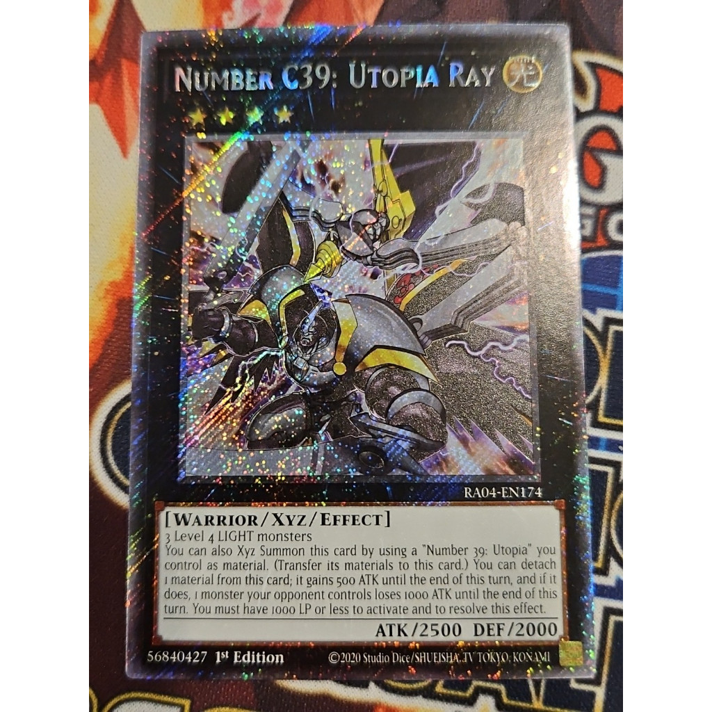 platinum secret Rare [ Dưa Hấu Yugioh ] Lá bài thẻ Number C39 Utopia Ray - Tặng bọc bài xyz