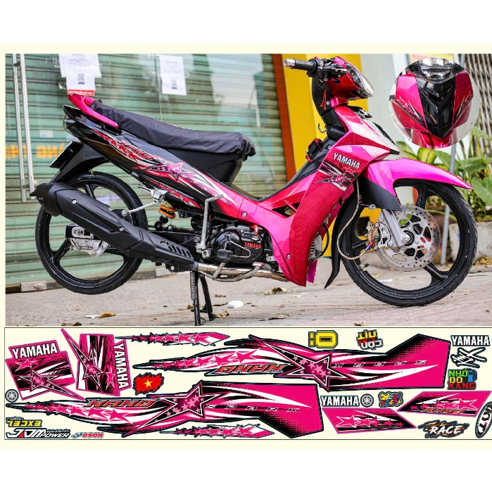 Tem rời sirius spark nano hồng đen decal 3 lớp