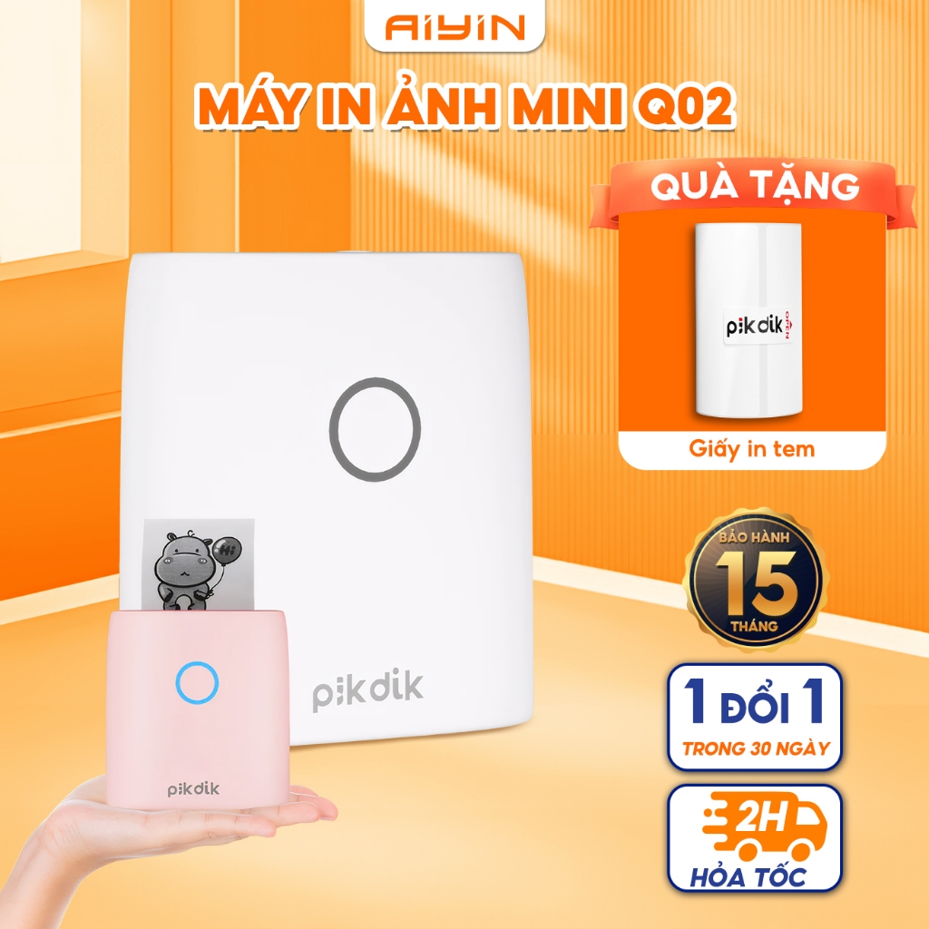 Máy In Nhiệt Mini Q2 Bluetooth Cầm Tay Aiyin In Mã Vạch, In Đơn Hàng TMĐT Tem Ảnh, Ghi Chú, Nhỏ Gọn