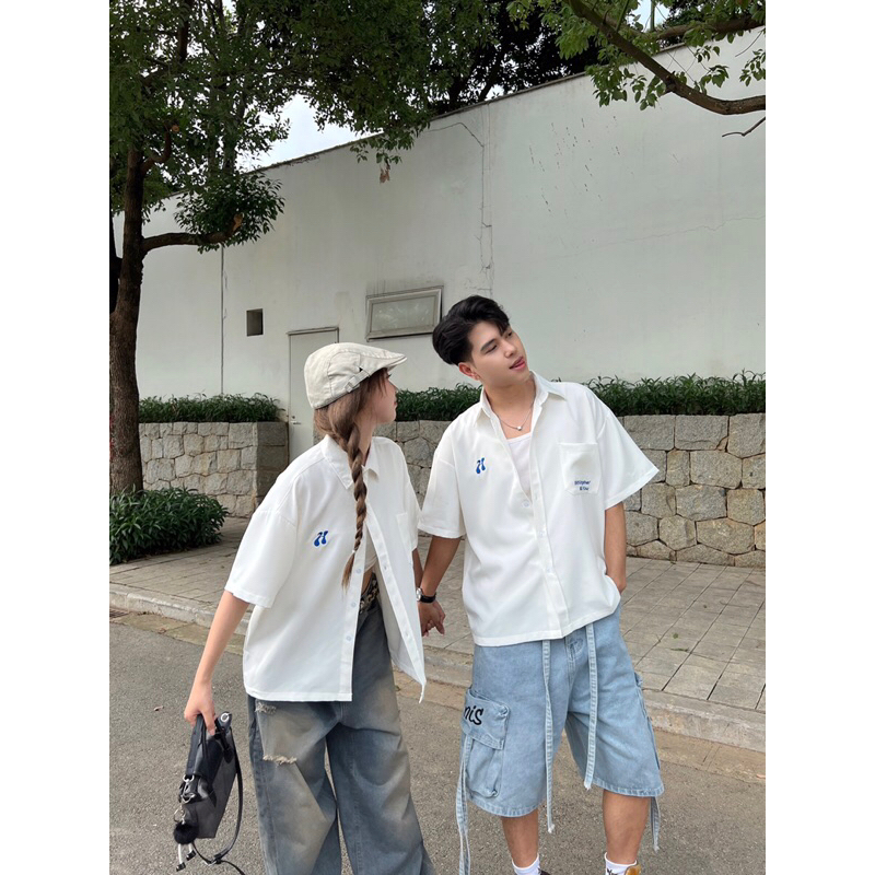 Áo Sơ Mi Trắng Cotton Form Boxy IMAGINE Thêu 3D Local Brand Unisex Nam Nữ - Homies Saigon | BigBuy360 - bigbuy360.vn