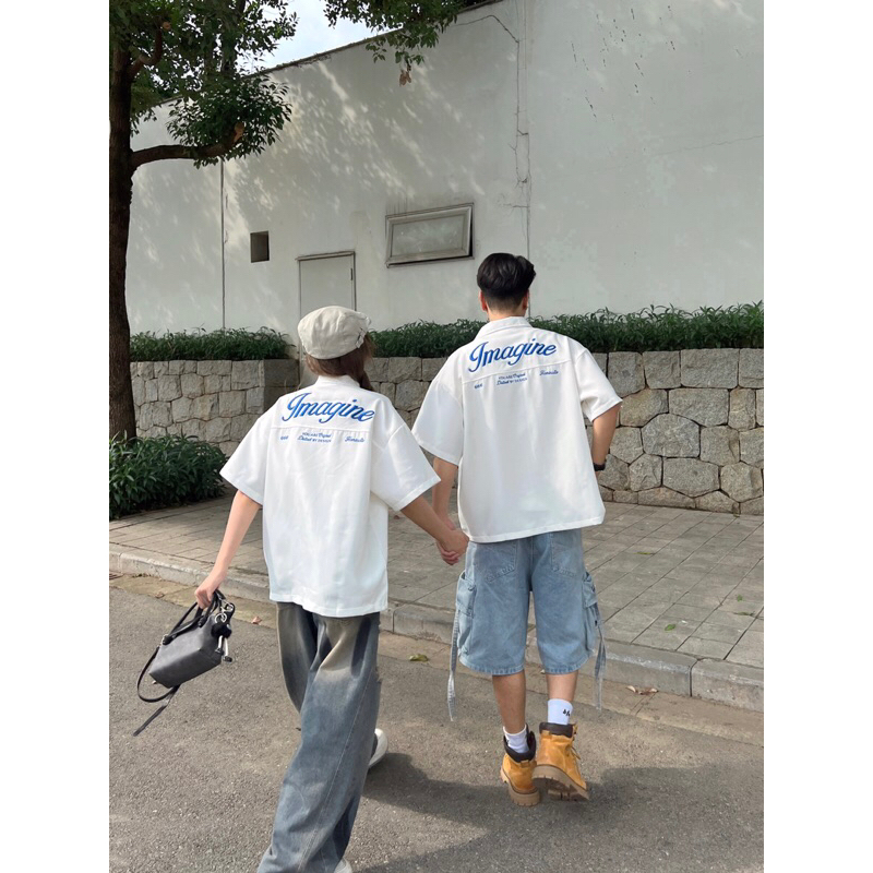 Áo Sơ Mi Trắng Cotton Form Boxy IMAGINE Thêu 3D Local Brand Unisex Nam Nữ - Homies Saigon | BigBuy360 - bigbuy360.vn