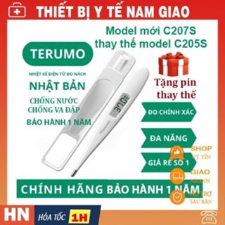 Nhiệt Kế Điện Tử Cặp Nách Terumo C207S (Model Mới Thay Thế C205S), N.Kế Vinmec, TặngPin R41, BH 1Năm