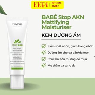 [Mẫu mới] Kem dưỡng ẩm kiềm dầu BABE Stop AKN Mattifying Moisturiser