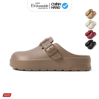 Dép Sục MULE Đúc Nguyên Khối EVA Cao Cấp Giày Lười Nam Nữ Đế Dày Muller Trơn Có Khóa Mũi Tròn NATO