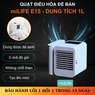 [HCM hỏa tốc 2h] Quạt điều hòa để bàn mini MiLife E15 kết hợp tạo ẩm - Dung tích 1L