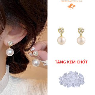  Bông Tai Nữ Ngọc Trai Nhân Tạo Đính Đá Sang Trọng – Khuyên Tai Phong Cách Hàn Quốc Thanh Lịch 