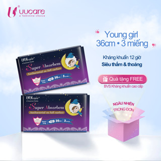 [Hoả Tốc] Băng Vệ Sinh Uucare Singapore Young Girl Ban Đêm 36cm, Gói Nhỏ 3 Miếng Tiện Lợi