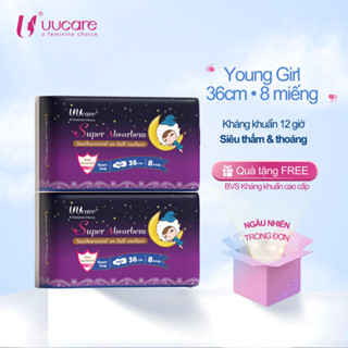[HỎA TỐC] Băng Vệ Sinh Ban Đêm UUcare Young Girl 36cm (Gói 8 Miếng)