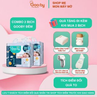   Kèm Quà combo 2b  Tã bỉm quần dán Gooby ĐÊM mềm mại an toàn siêu thấm đủ size từ NB đến XXXL cho bé 