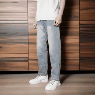  Quần jean baggy nam rách gối màu xanh nhạt rêu ống suông phom rộng Pon.mens freeship hà nội hcm 
