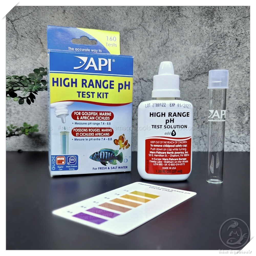 API High Range pH Test Kit – Bộ test pH cao (7.4–8.8) cho hồ nước mặn, cá rồng, hồ Koi