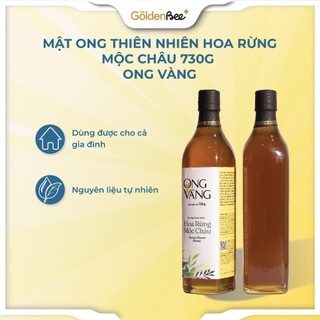  Mật Ong Hoa Rừng Mộc Châu Nguyên Chất Ong Vàng - Chai Thủy Tinh 730G -Thiên Nhiên,Thơm Ngon,Sánh Đặc 