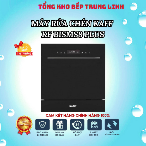KF BISMS8 PLUS - Máy Rửa Chén KAFF - Tích hợp UV + OZONE diệt khuẩn tuyệt đối - Công nghệ rửa sấy đỉnh cao