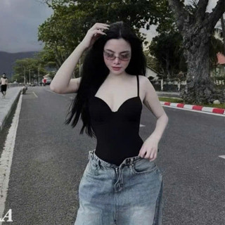 Áo bodysuit định hình 2s có đệm phối ren form chuẩn mềm mịn tôn dáng sang chảnh hàng QCCC LuciK Shop BI0014