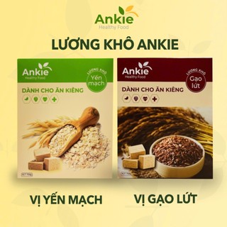  Combo 02 hộp lương khô ăn kiêng  ANKIE HEALTHY FOOD: 01 yến mạch + 01 gạo lứt  2 hộp 1,5kg  