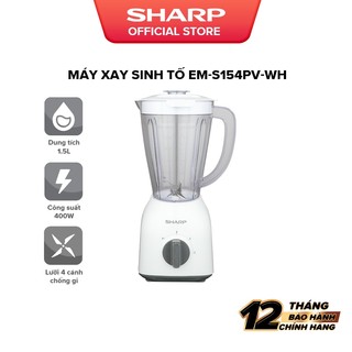 Máy xay sinh tố sharp em-s154pv-wh 1.5l bh 12 tháng