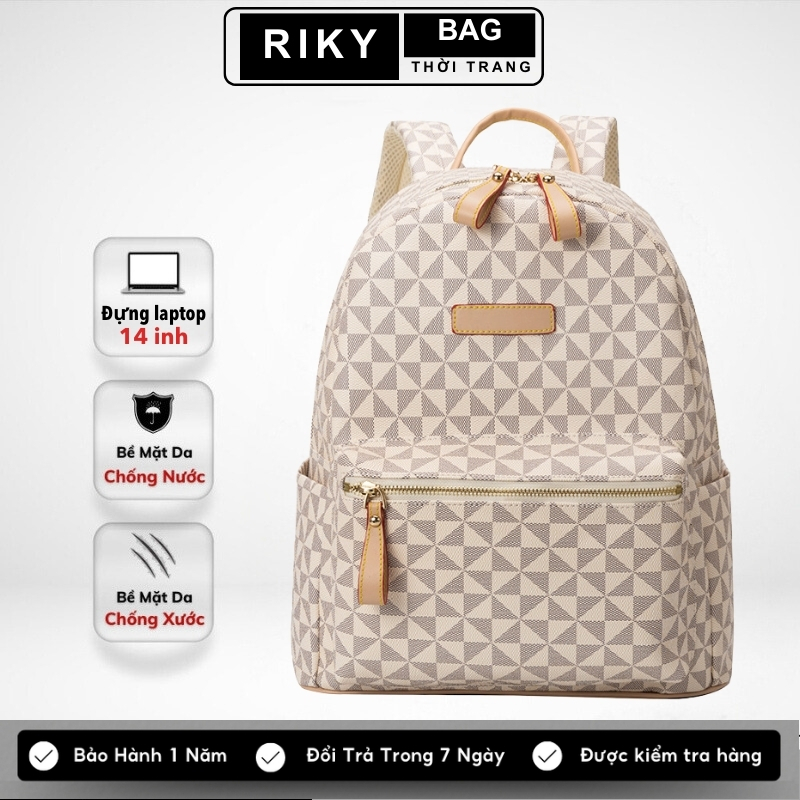 Balo Da EDM balo đi học nam nữ cặp đi học thời trang RIKY Ba lô mlb unisex da pu cao cấp chống nước 