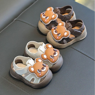 Sandal gấu sz nhí cho bé trai từ 0 đến 6 tuổi mũi chống vấp chất liệu cao su non siêu êm mềm dẻo