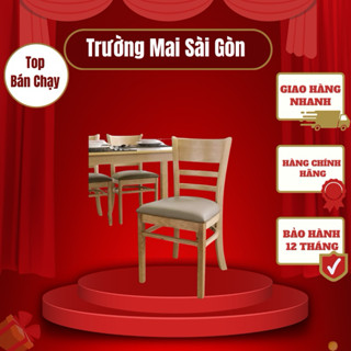 ghế ăn dặm gia đình nhà hàng cabin giá rẻ chất gỗ cao su chắc chắn nệm da cao cấp hiện đại Trường Mai Sài Gòn