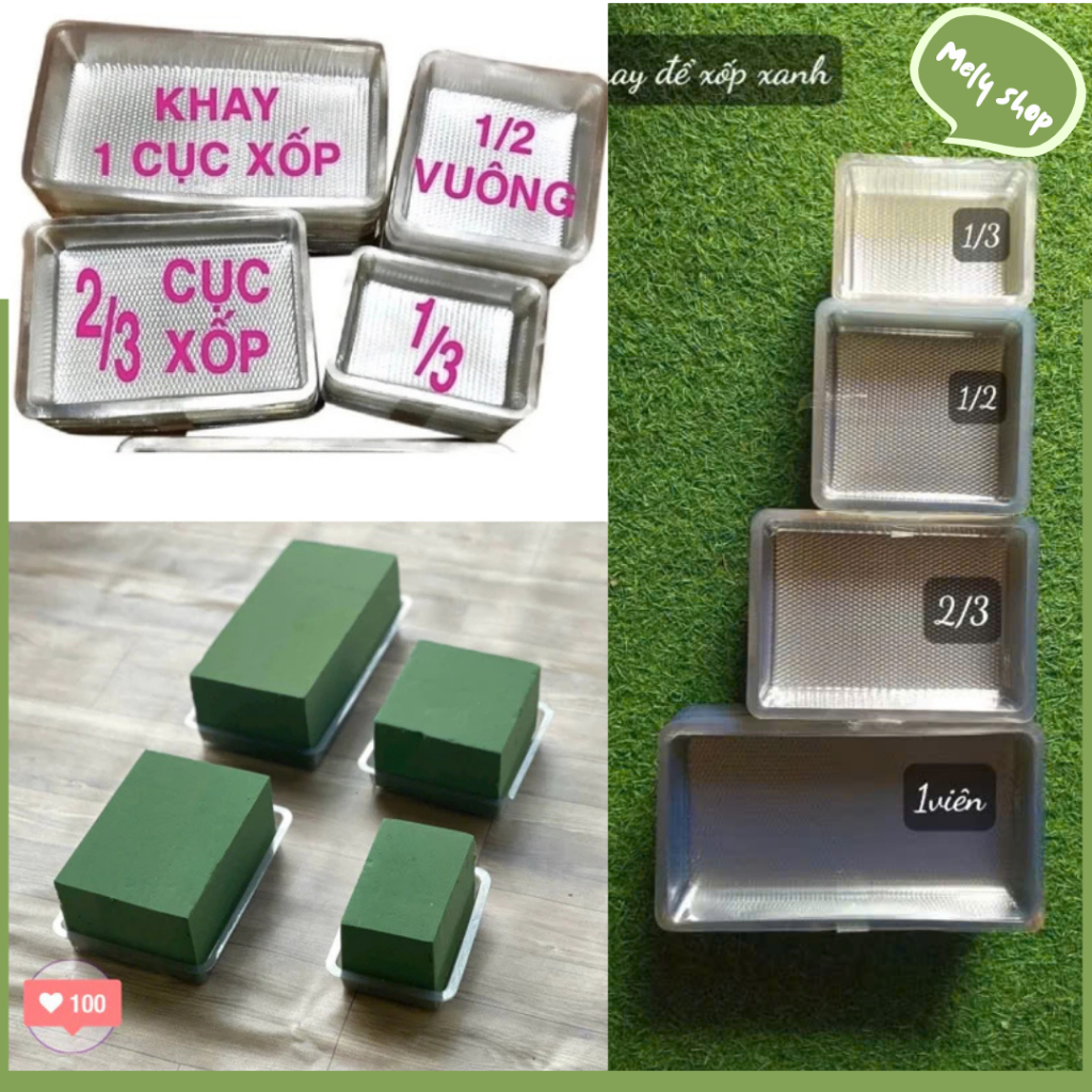 [COMBO 50 KHAY]_Khay đựng xốp cắm hoa dạng nhựa mỏng nhẹ tiện lợi vô cùng