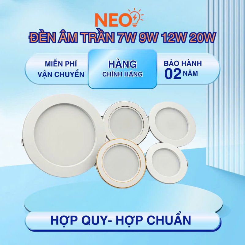 Đèn led âm trần 12w