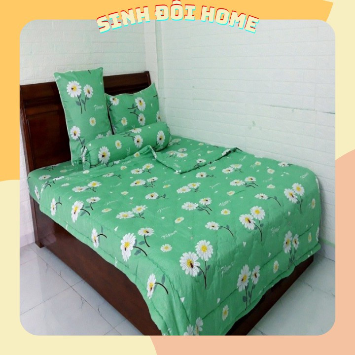 Bộ ga gối cotton Thắng Lợi cây lá xanh - BO GA GOI THANG LOI CAY LA XANH