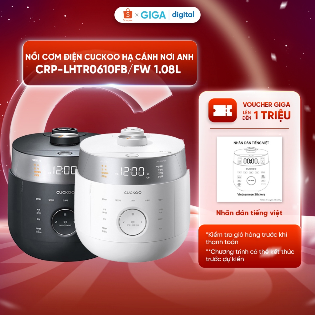Nồi cơm điện Cuckoo 1.08L CRP-LHTR0610FB /LHTR0610FW - Chính Hãng | BigBuy360 - bigbuy360.vn