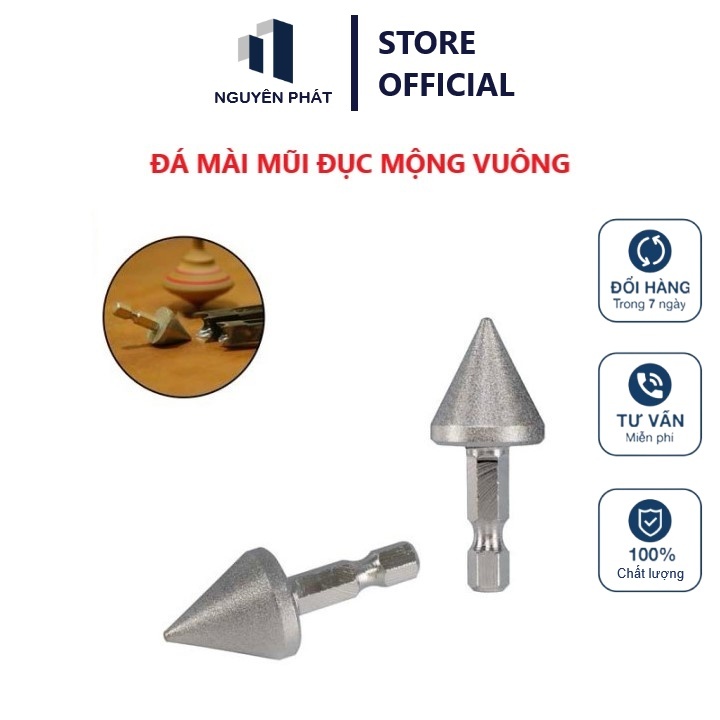 Mũi mài mũi đục mộng vuông - Đá mài , Đá mài mũi đục -Mũi mài mũi đục mộng vuông - 1cái