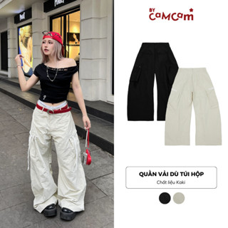 Quần Vải Dù Túi Hộp 2025 Bycamcam Ống Rộng Unisex Phong Cách Streetwear